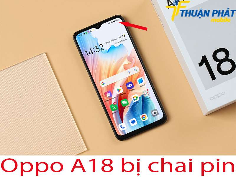 Oppo A18 bị chai pin