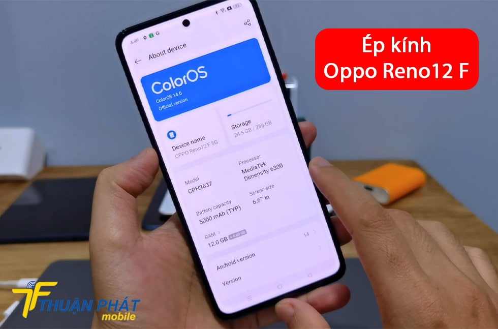 Ép kính Oppo Reno12 F