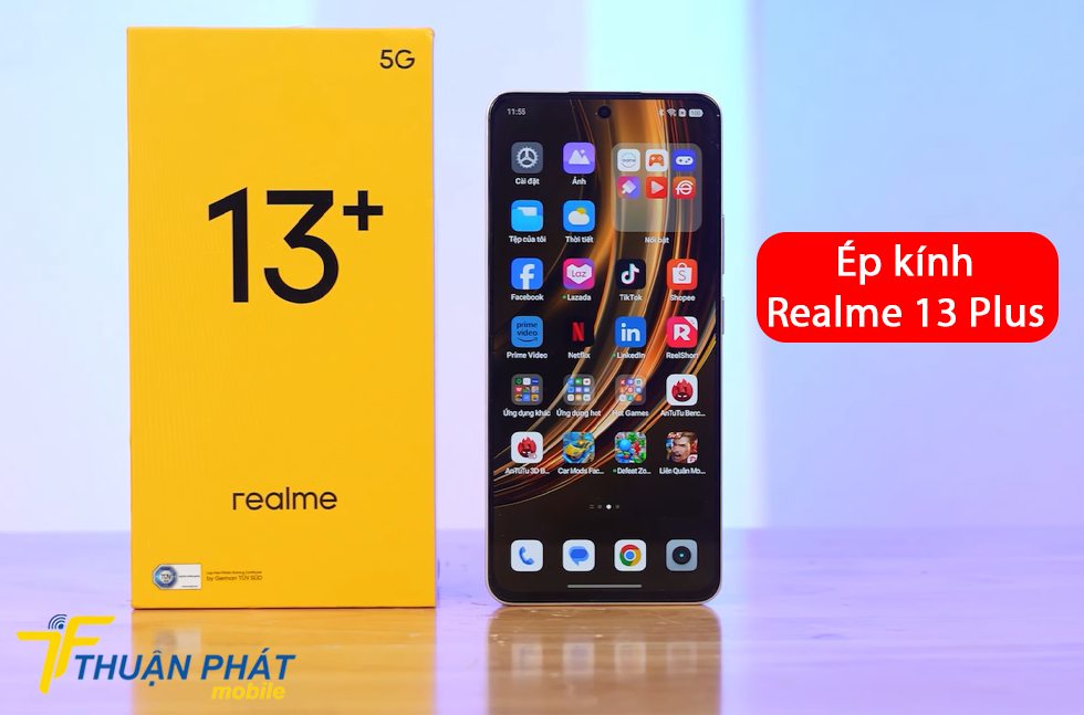 Ép kính Realme 13 Plus