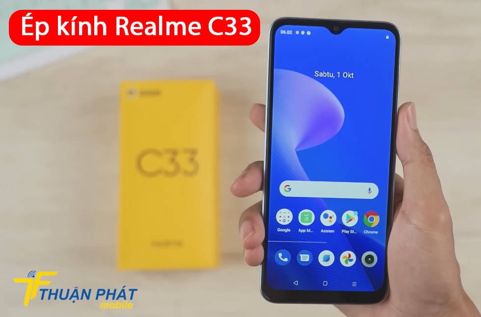 Ép kính Realme C33