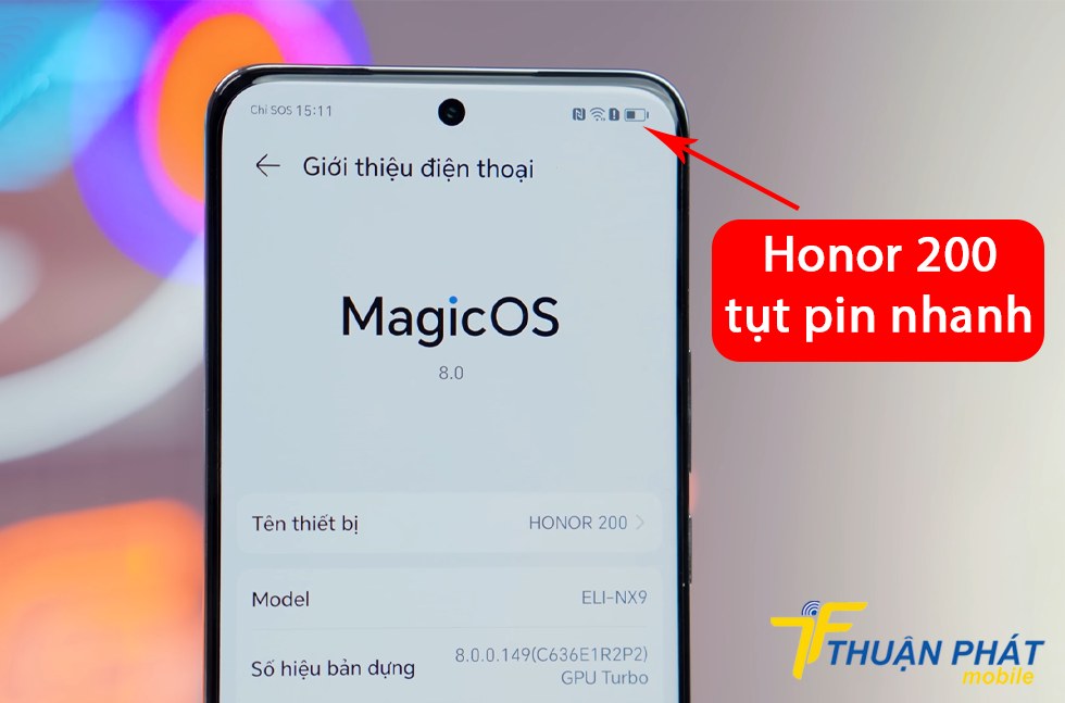 Honor 200 tụt pin nhanh