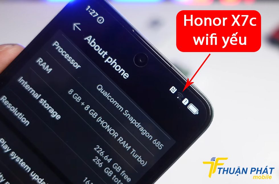 Honor X7c wifi yếu