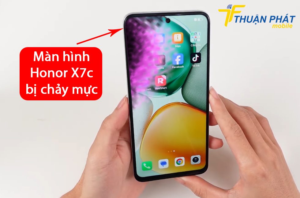 Màn hình Honor X7c bị chảy mực