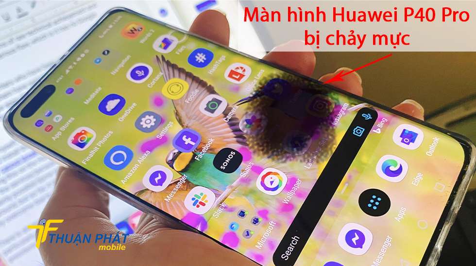 Màn hình Huawei P40 Pro bị chảy mực