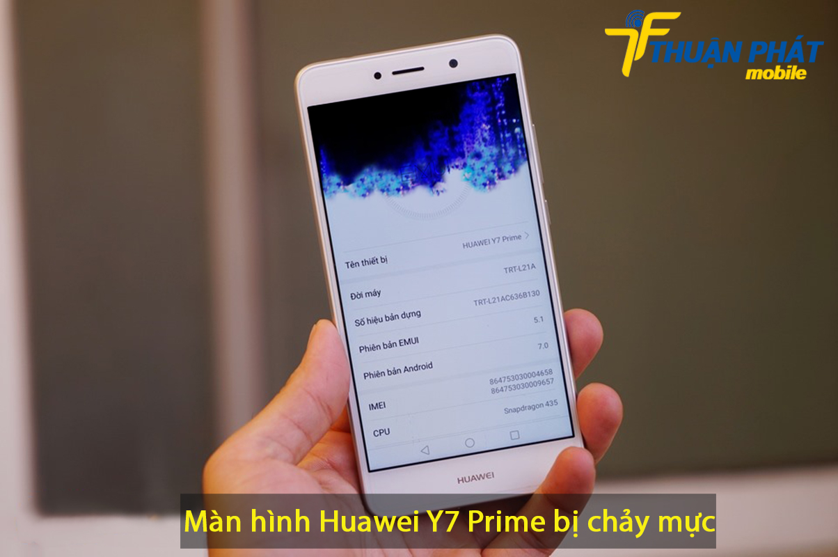 Màn hình huawei Y7 Prime bị chảy mực