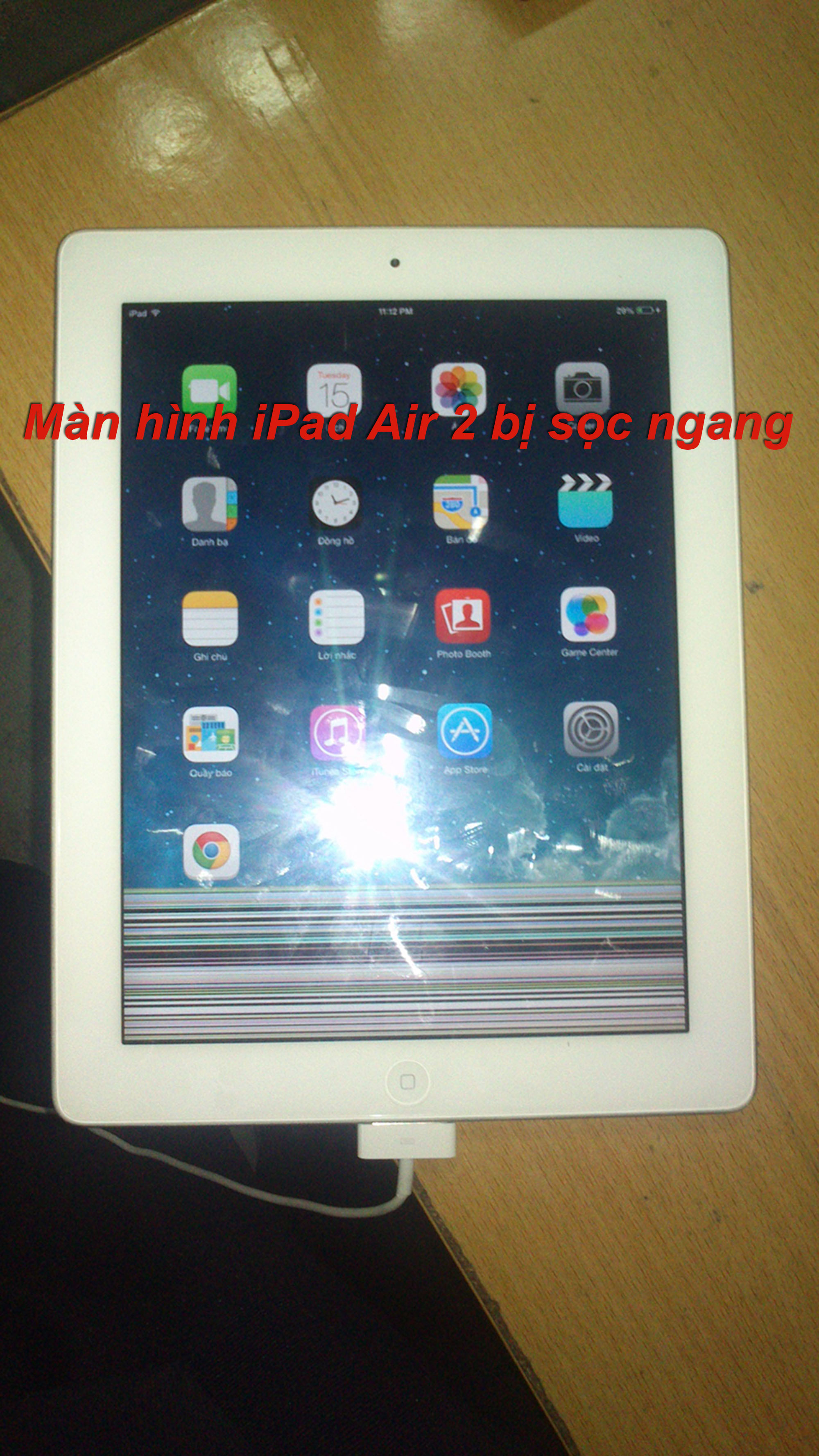 Màn hình ipad air 2 bị sọc ngang