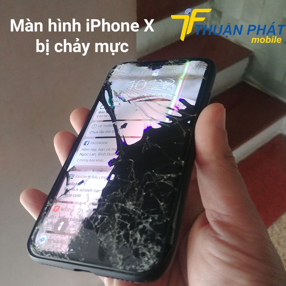 Màn hình iPhone X bị chảy mực