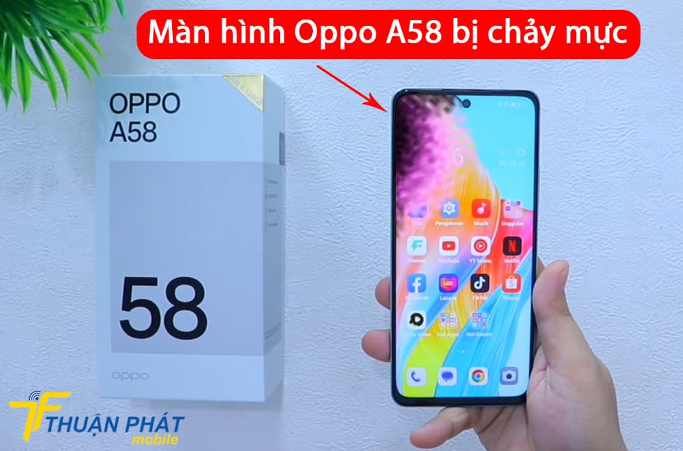 Màn hình Oppo A58 bị chảy mực