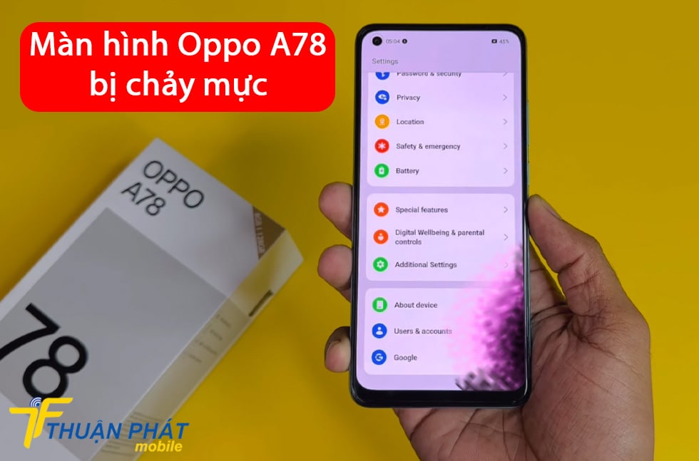 Màn hình Oppo A78 bị chảy mực