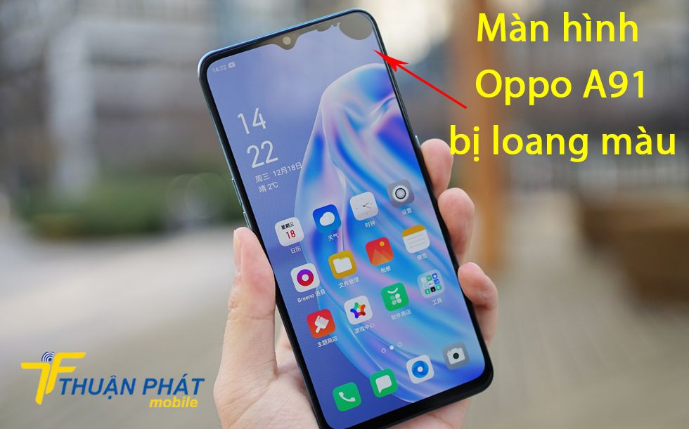 Màn hình Oppo A91 bị loang màu