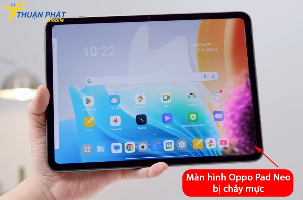 Màn hình Oppo Pad Neo bị chảy mực