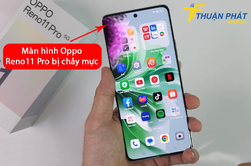 Màn hình Oppo Reno11 Pro bị chảy mực