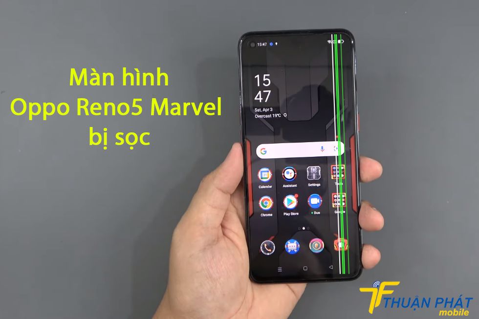 Màn hình Oppo Reno5 Marvel bị sọc