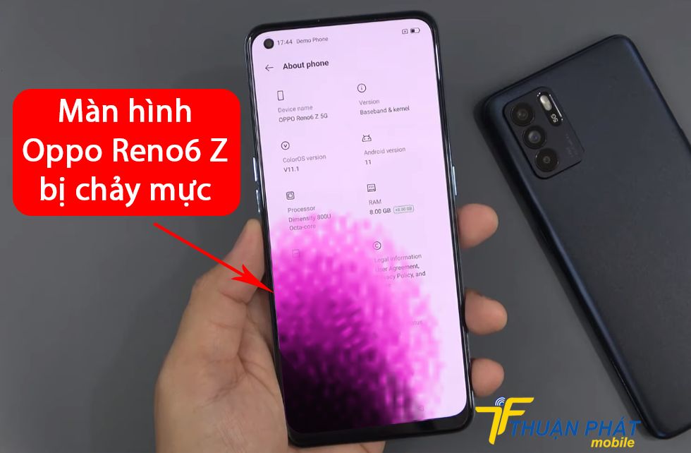 Màn hình Oppo Reno6 Z bị chảy mực