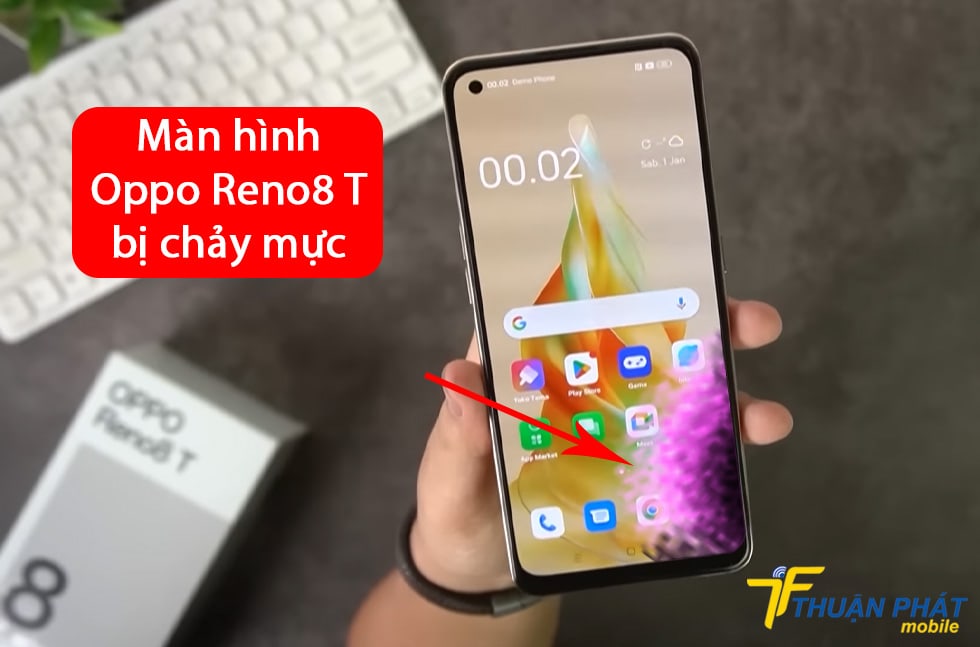 Màn hình Oppo Reno8 T bị chảy mực