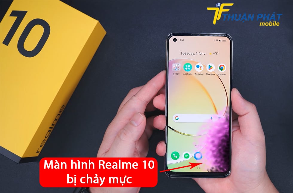 Màn hình Realme 10 bị chảy mực