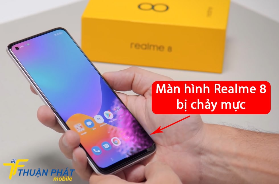 Màn hình Realme 8 bị chảy mực