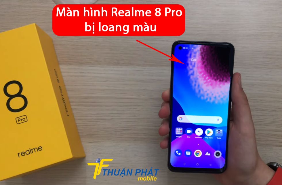 Màn hình Realme 8 Pro bị loang màu