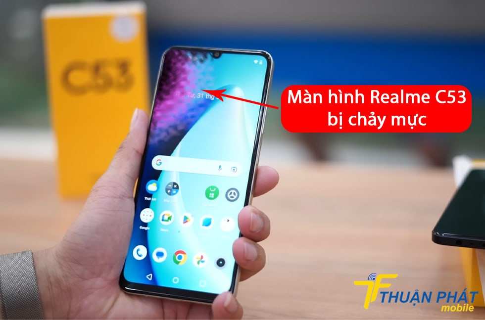 Màn hình Realme C53 bị chảy mực