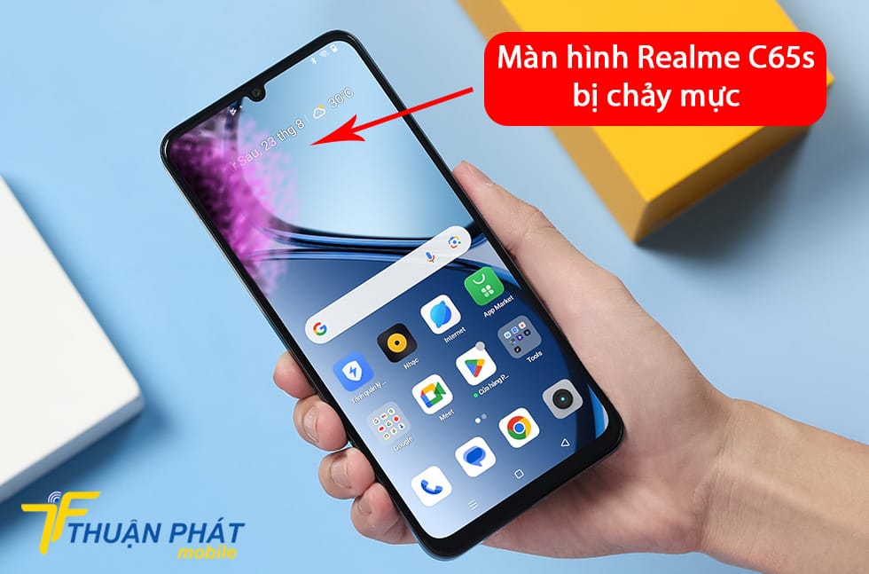 Màn hình Realme C65s bị chảy mực