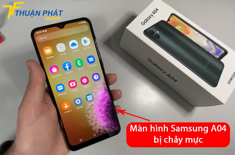 Màn hình Samsung A04 bị chảy mực