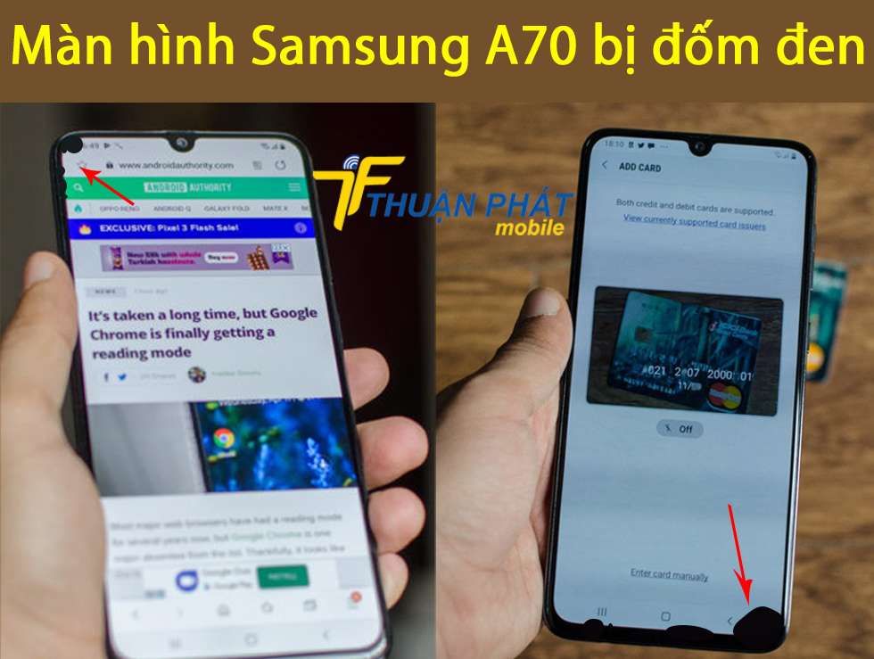 Màn hình Samsung A70 bị đốm đen