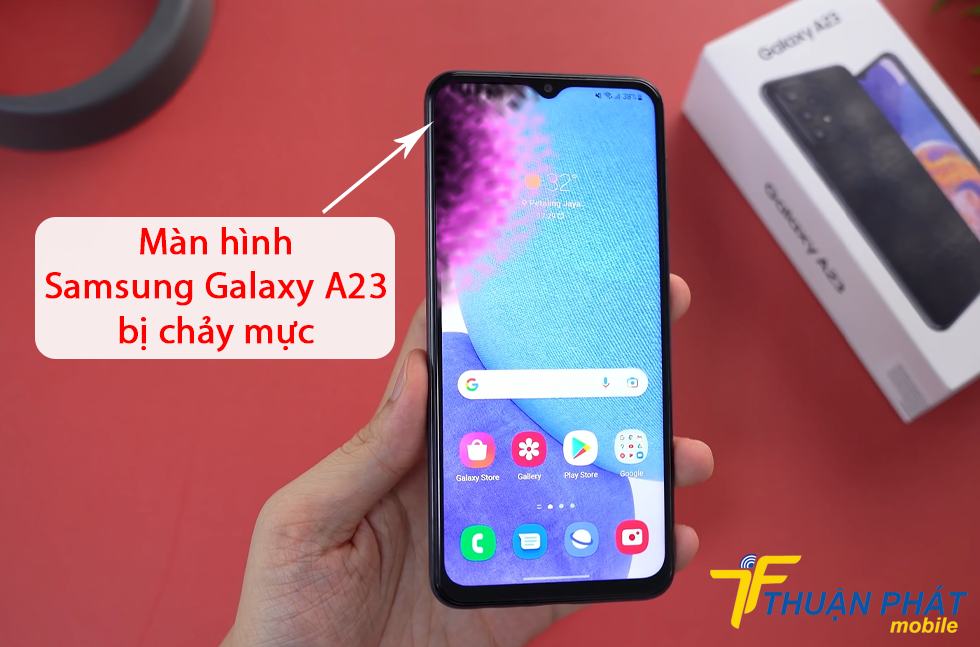 Màn hình Samsung Galaxy A23 bị chảy mực