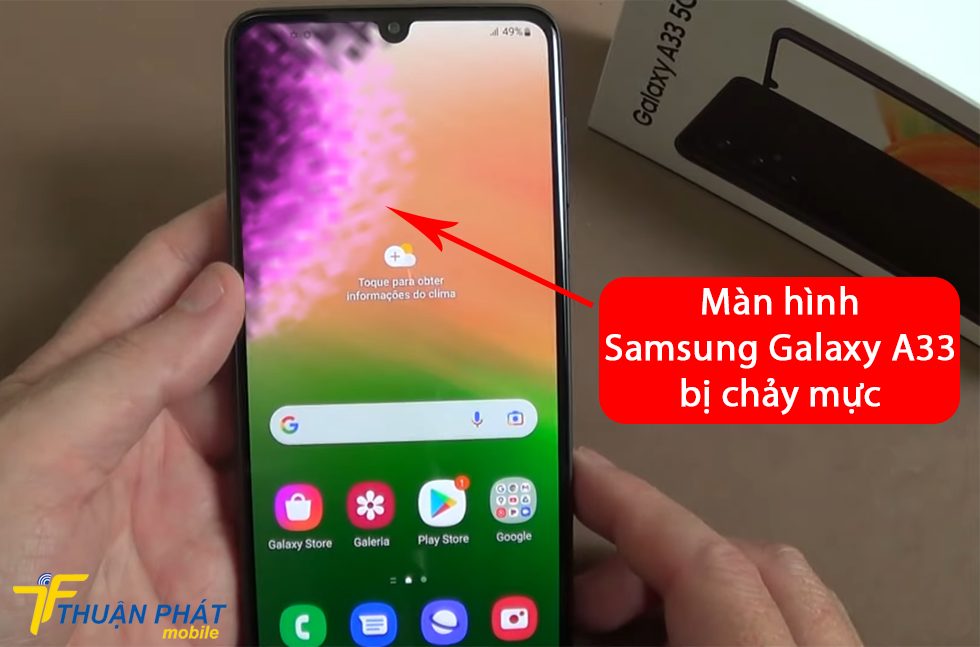 Màn hình Samsung Galaxy A33 bị chảy mực