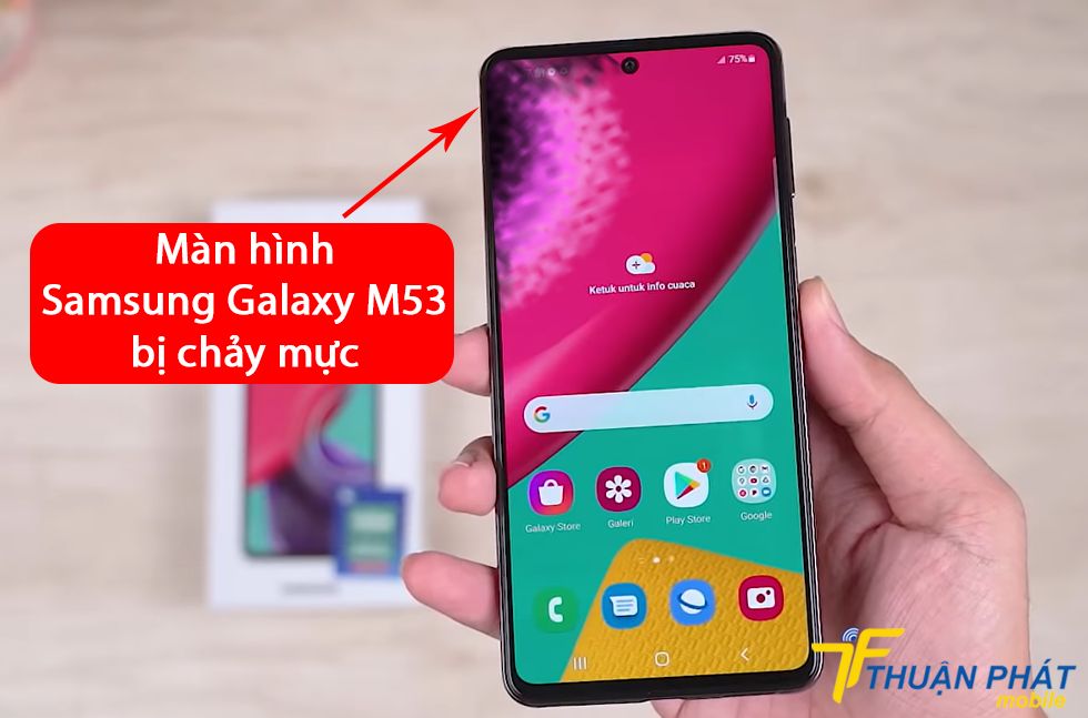 Màn hình Samsung Galaxy M53 bị chảy mực