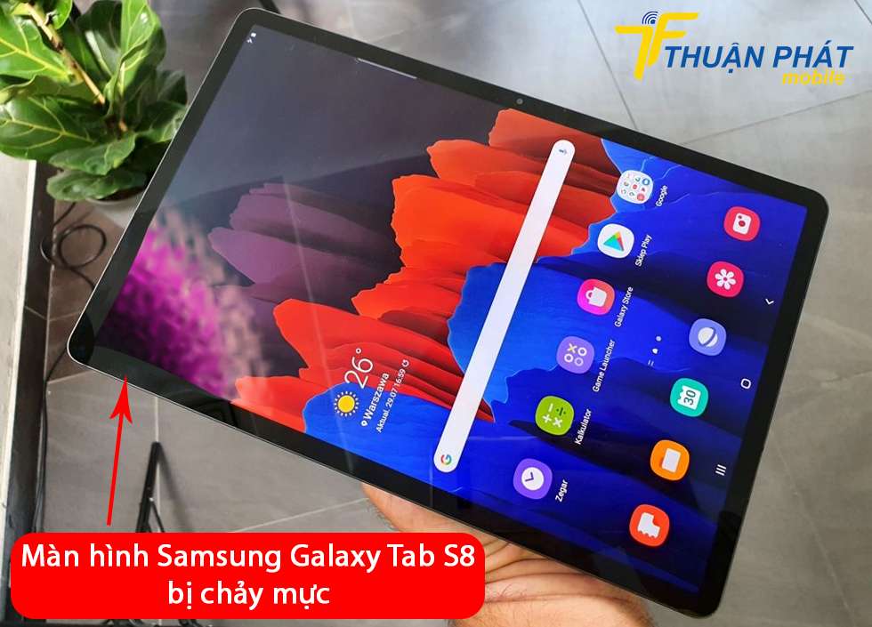 Màn hình Samsung Galaxy Tab S8 bị chảy mực