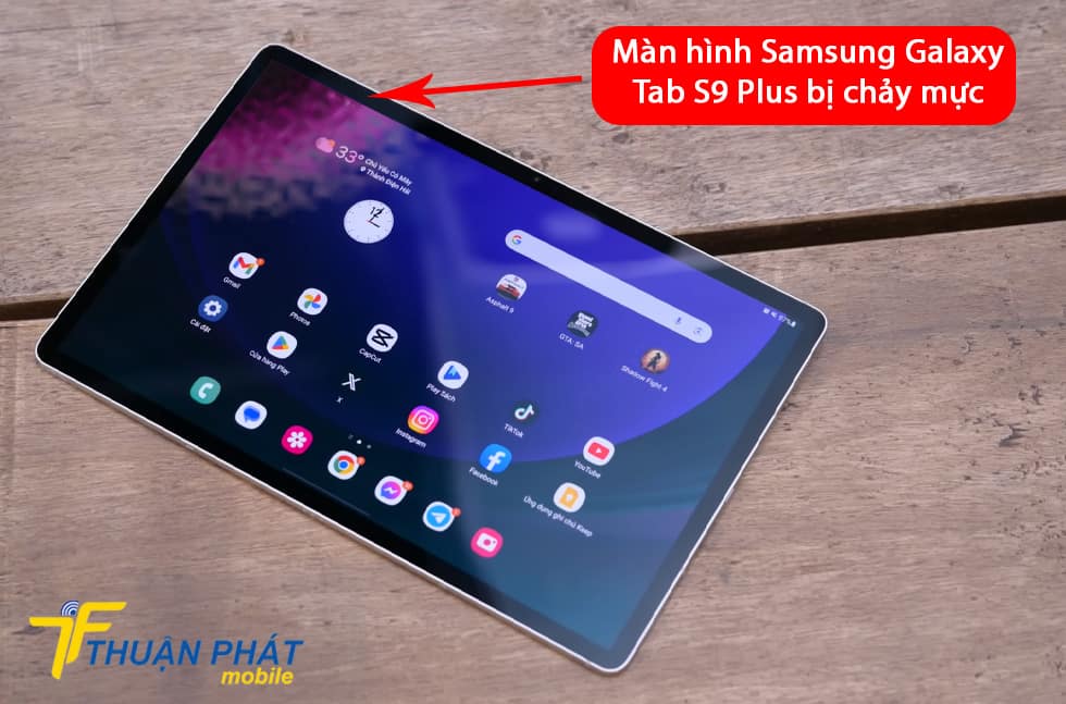 Màn hình Samsung Galaxy Tab S9 Plus bị chảy mực