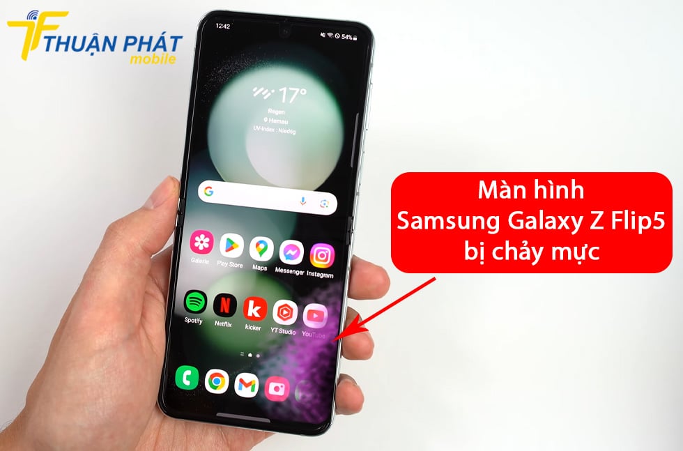 Màn hình Samsung Galaxy Z Flip5 bị chảy mực