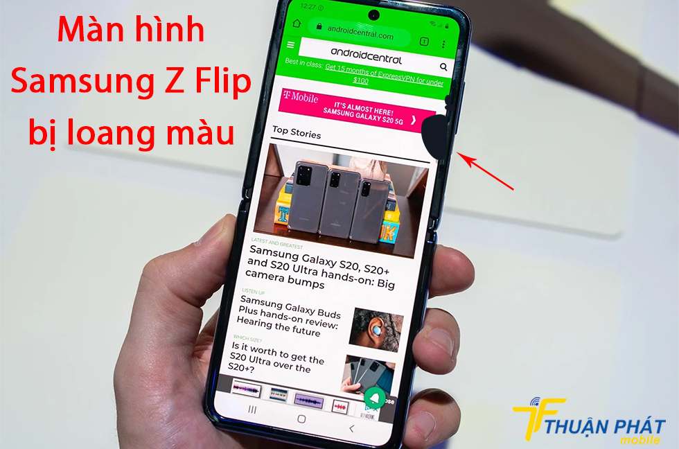 Màn hình Samsung Z Flip bị loang màu