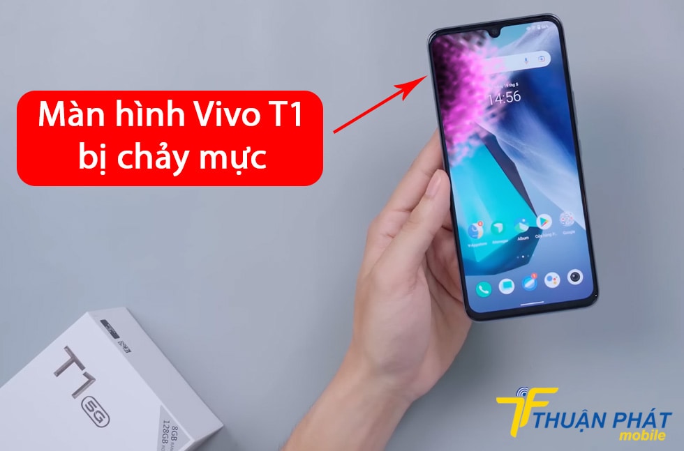 Màn hình Vivo T1 bị chảy mực