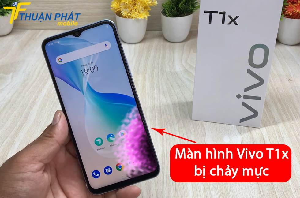 Màn hình Vivo T1x bị chảy mực