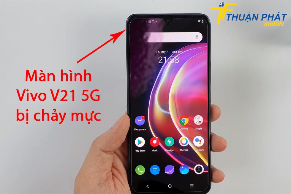 Màn hình Vivo V21 5G bị chảy mực