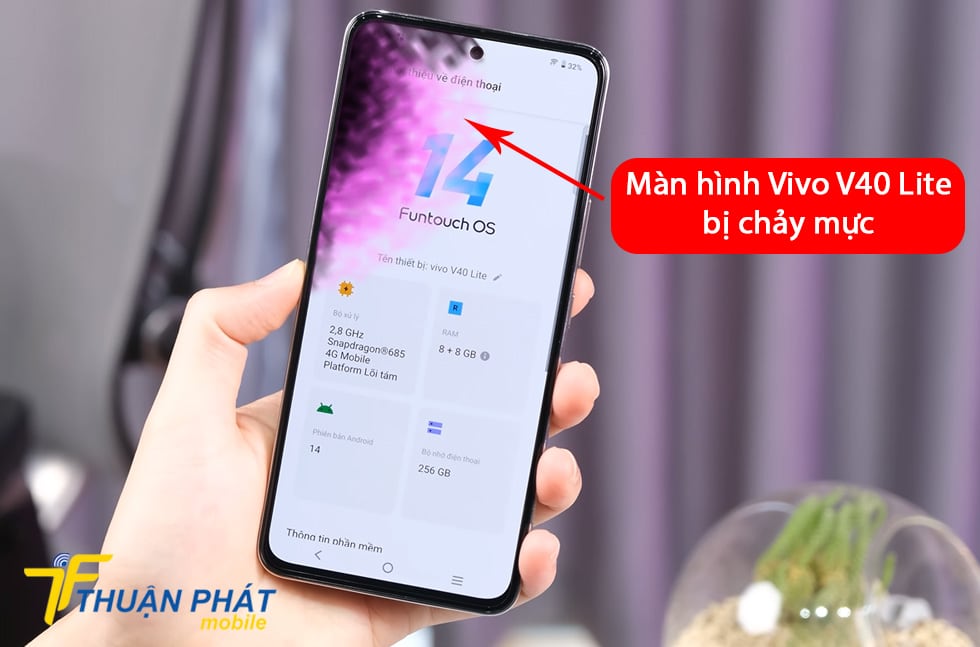 Màn hình Vivo V40 Lite bị chảy mực