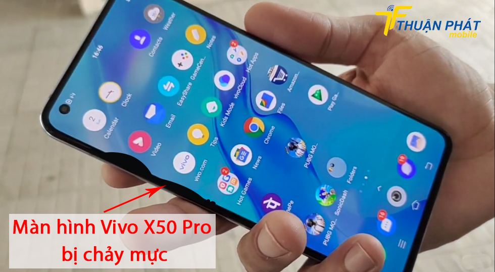 Màn hình Vivo X50 Pro bị chảy mực