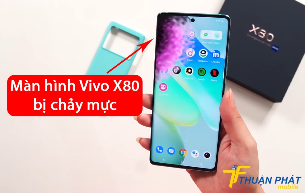 Màn hình Vivo X80 bị chảy mực