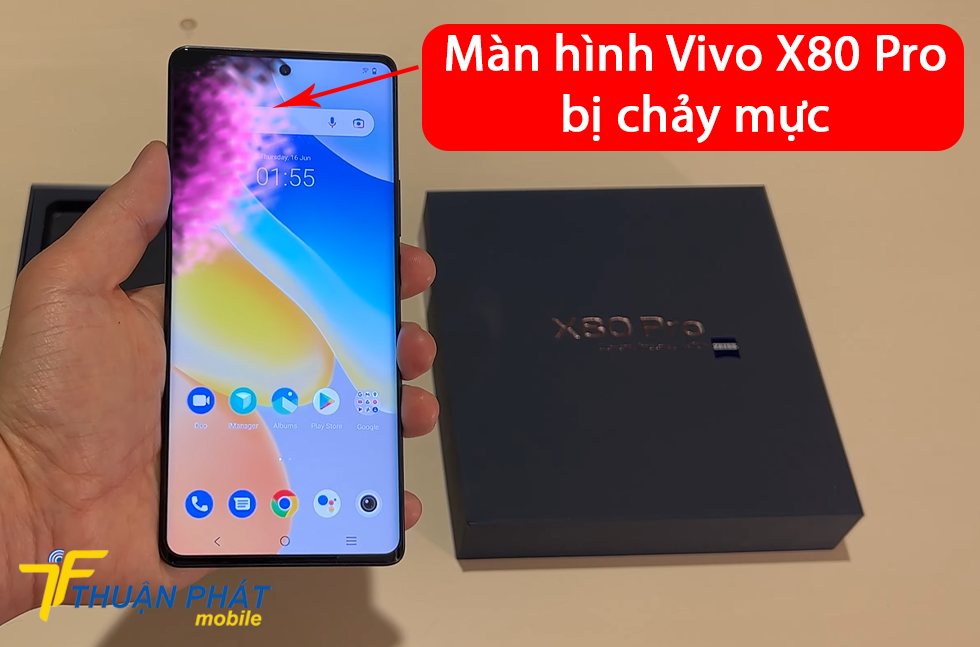 Màn hình Vivo X80 Pro bị chảy mực