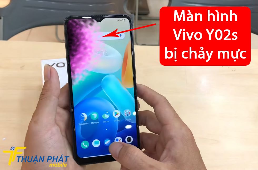 Màn hình Vivo Y02s bị chảy mực