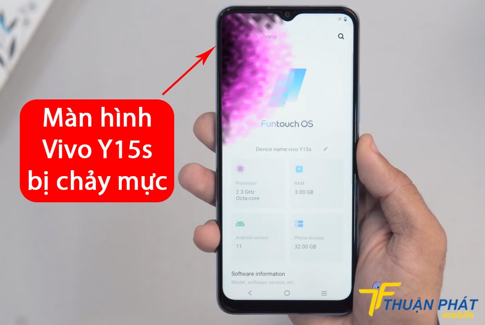 Màn hình Vivo Y15s bị chảy mực