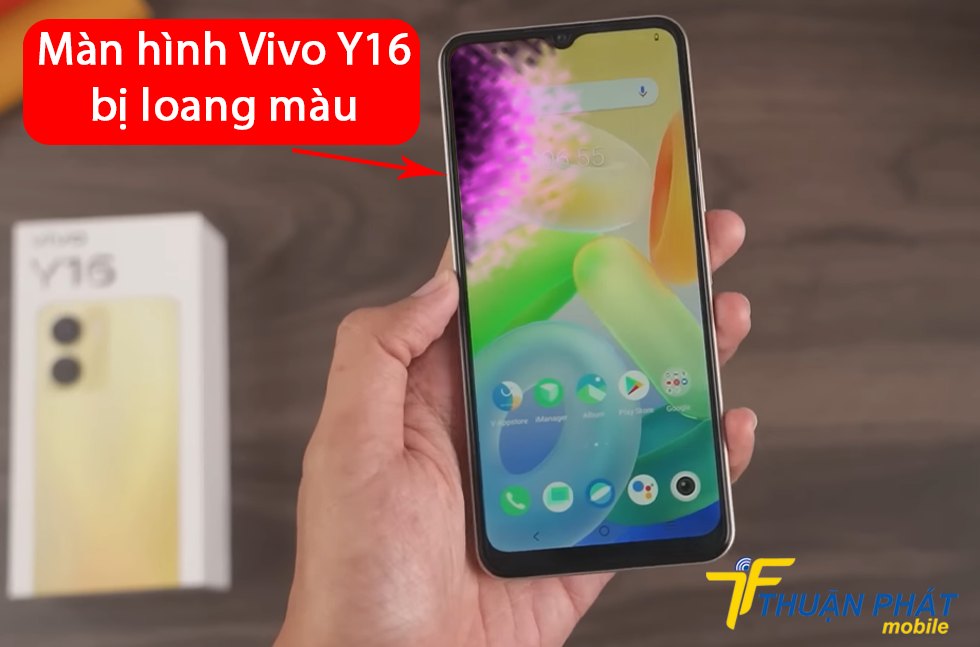 Màn hình Vivo Y16 bị loang màu