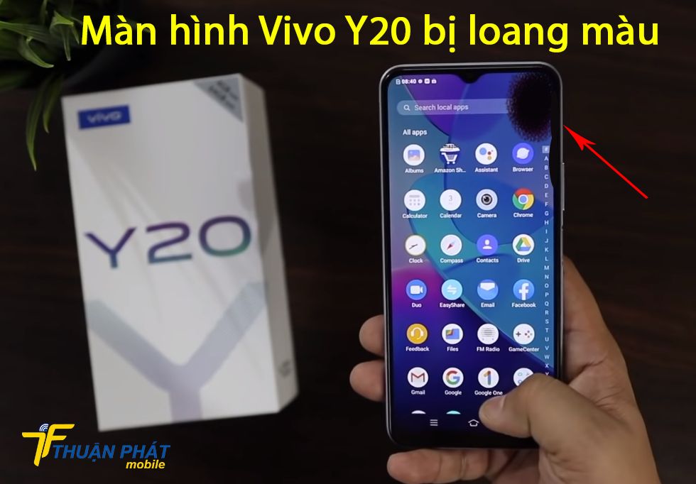 Màn hình Vivo Y20 bị loang màu