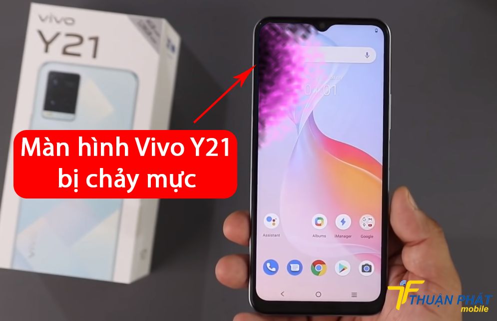 Màn hình Vivo Y21 bị chảy mực