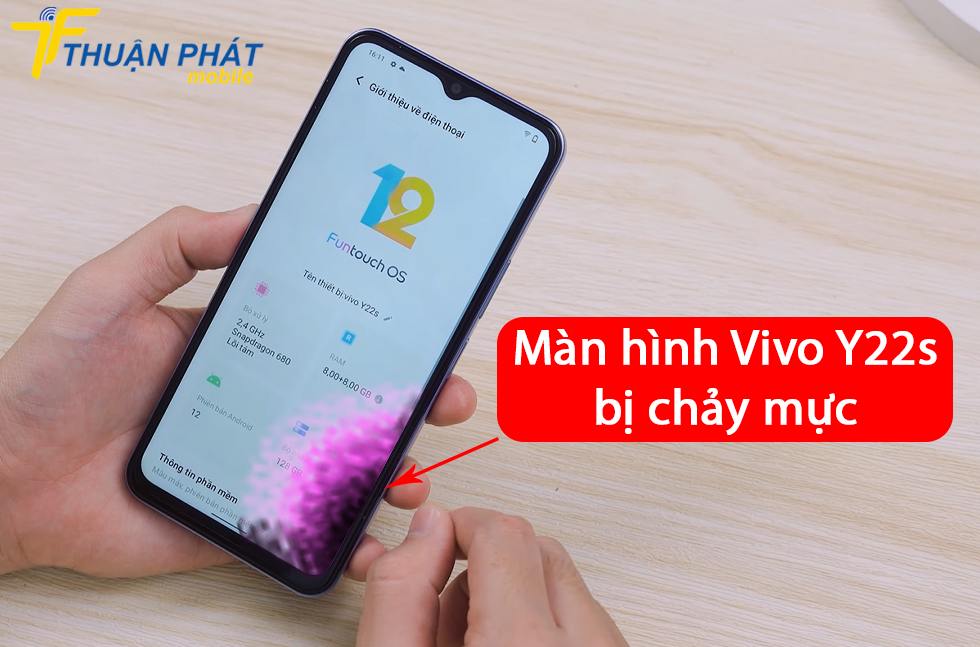 Màn hình Vivo Y22s bị chảy mực