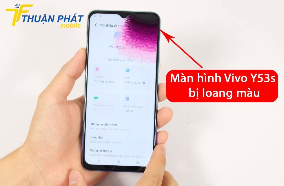 Màn hình Vivo Y53s bị loang màu