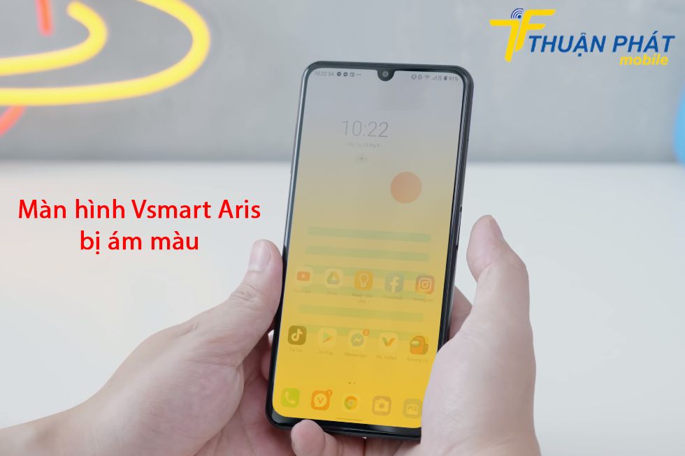 Màn hình Vsmart Aris bị ám màu