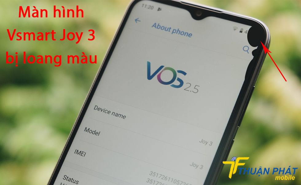 Màn hình Vsmart Joy 3 bị loang màu