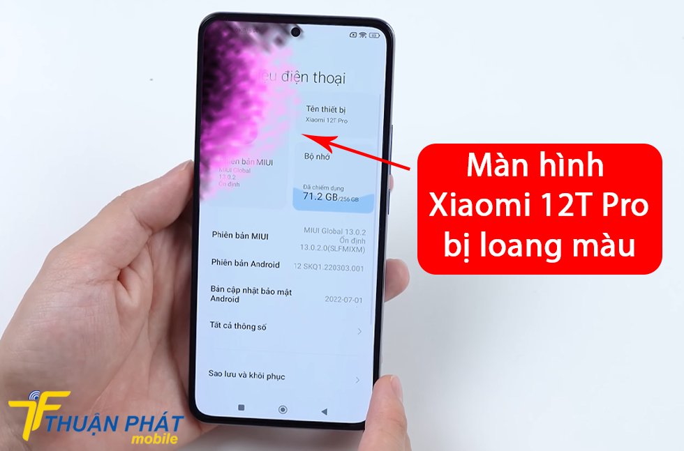 Màn hình Xiaomi 12T Pro bị chảy mực